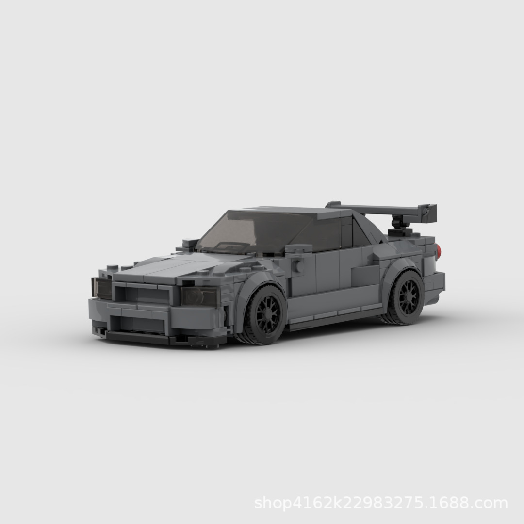 Transfronterizo MOC-130992 Nissan Skyline GT-R (R34) compatible con bloques de construcción Lego vehículo montado Juguetes