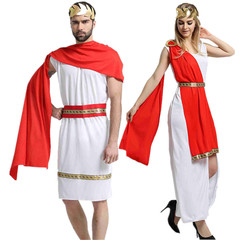 Halloween costume party Ancient Egyptian Greek couple red cape stage play role playing set DS performance costume