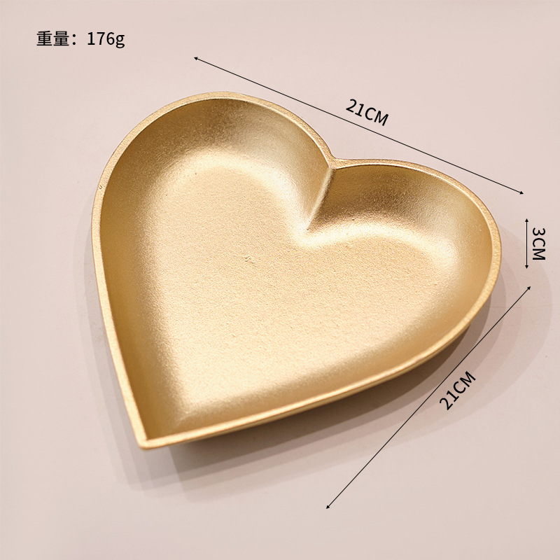 INS simple Nordic snack Candy placa sala de estar hogar mesa de comedor Placa de almacenamiento creativo bandeja de oro adornos de decoración