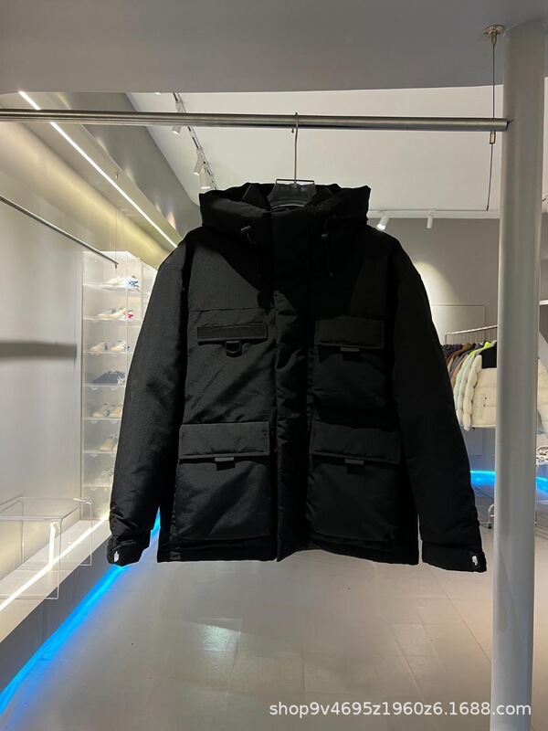高版本多口袋工装羽绒服申敏儿同款刺绣男女情侣款面包服夹克外套|undefined