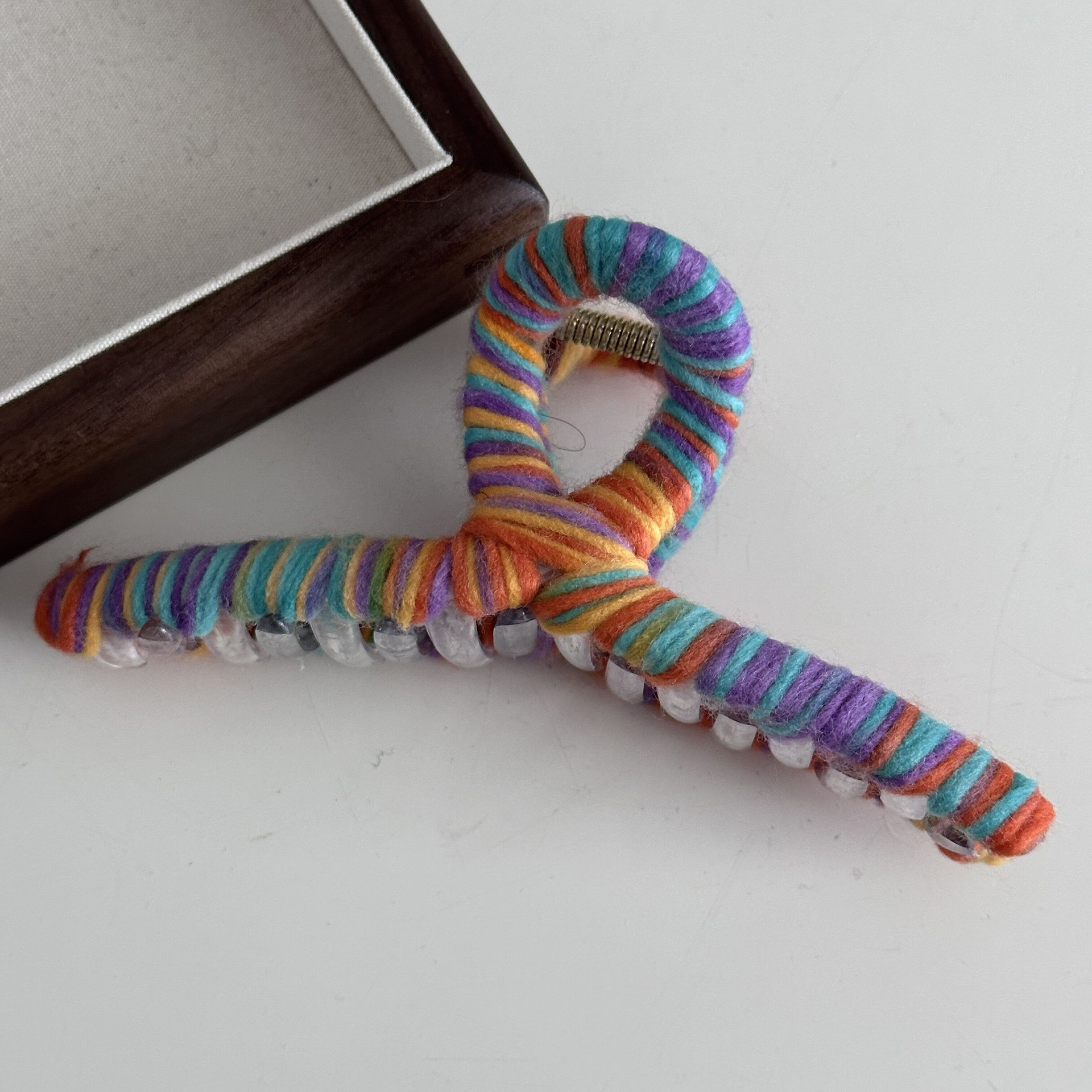 Niedliche Regenbogen Haarspange Aus Wolle Für Mädchen Set_voghion.com