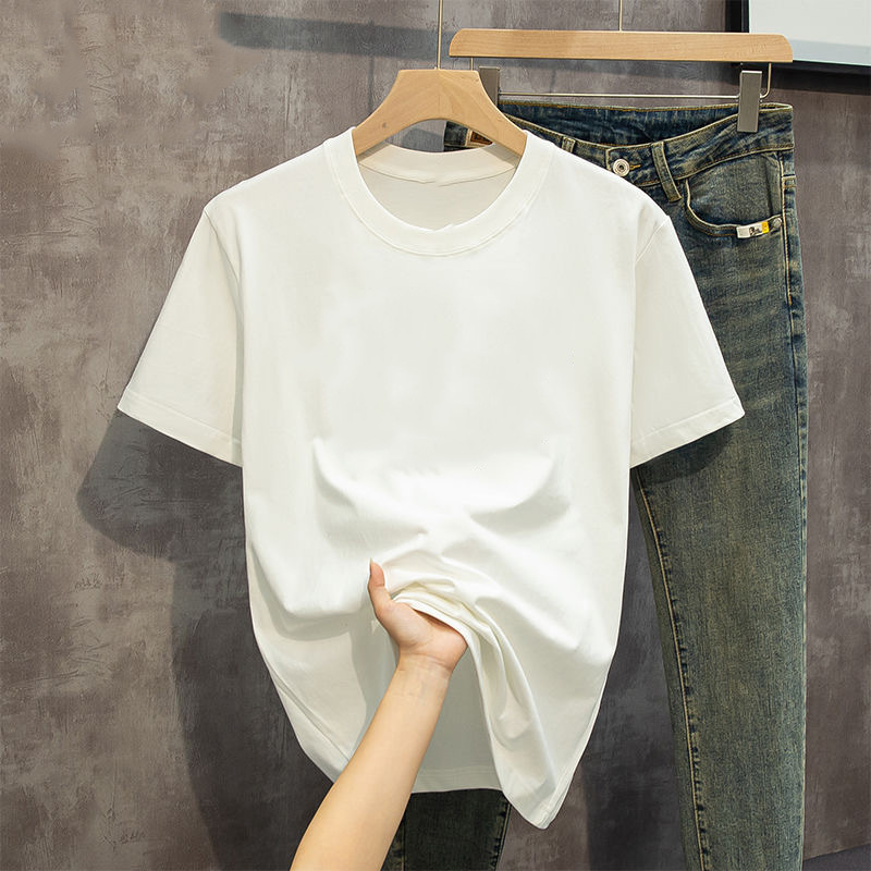 2026 letras simples comercio exterior impresión camiseta de manga corta diseño pareja camiseta de verano suelta camiseta mujer