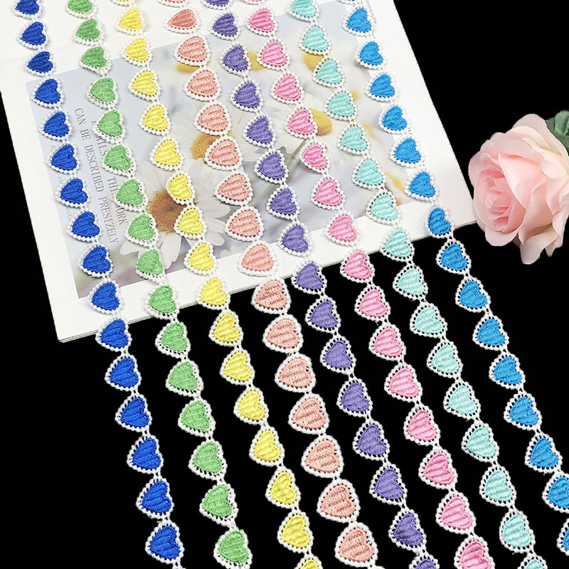 现货供应爱心涤纶水溶花边服装服饰辅料刺绣蕾丝花边DIY贴花lace