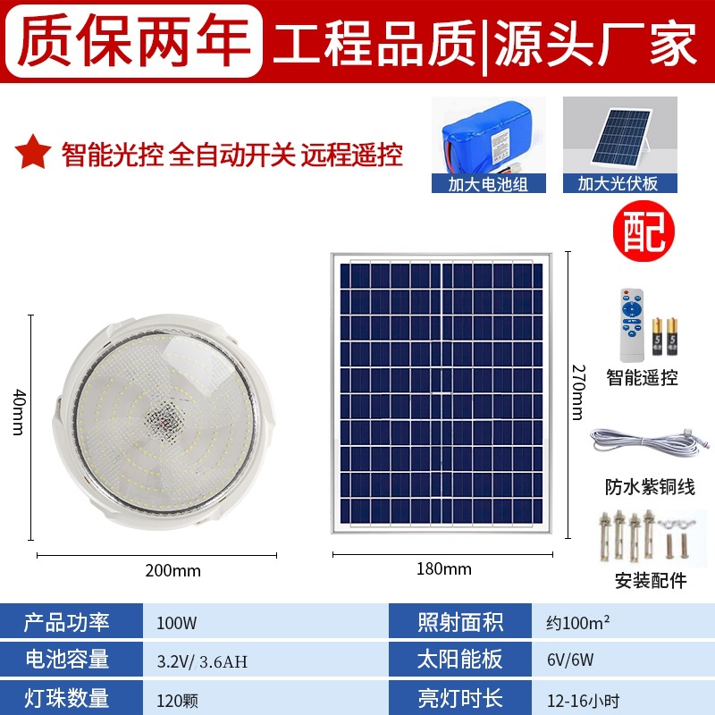 2025 nueva luz Solar de techo iluminación del hogar interior sala de estar balcón patio exterior puerta luz