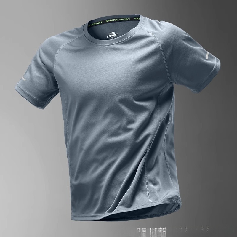 Cross-Border Quick-Drying T-Shirt Men's Ice Silk Summer Thin Sports Short-Sleeved Fitness Clothes Training Running Clothes New Tops Cross-Border Quick-Drying T-Shirt Men's Ice Silk Summer Thin Sports Short-Sleeved Fitness Clothes Training Running Clothes New Tops
