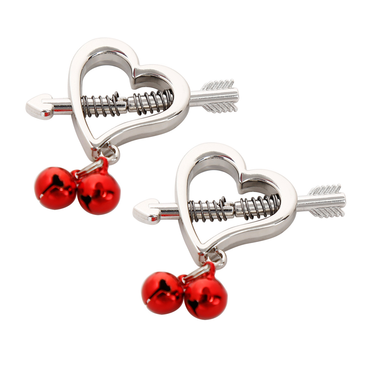Directamente del fabricante, juguetes sexuales, pinzas para pezones, pinzas metálicas con forma de corazón, pinzas para pezones para entrenamiento en pareja, juguetes sexuales femeninos.