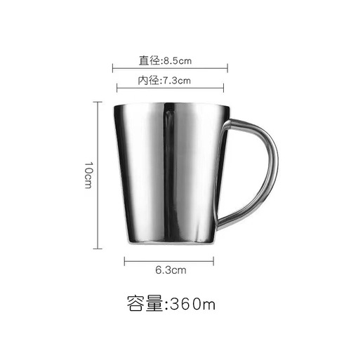 Korean-style stainless steel double-layer beer mug, insulated water mug, gift anti-fall wine glass, 304 stainless steel beer mug