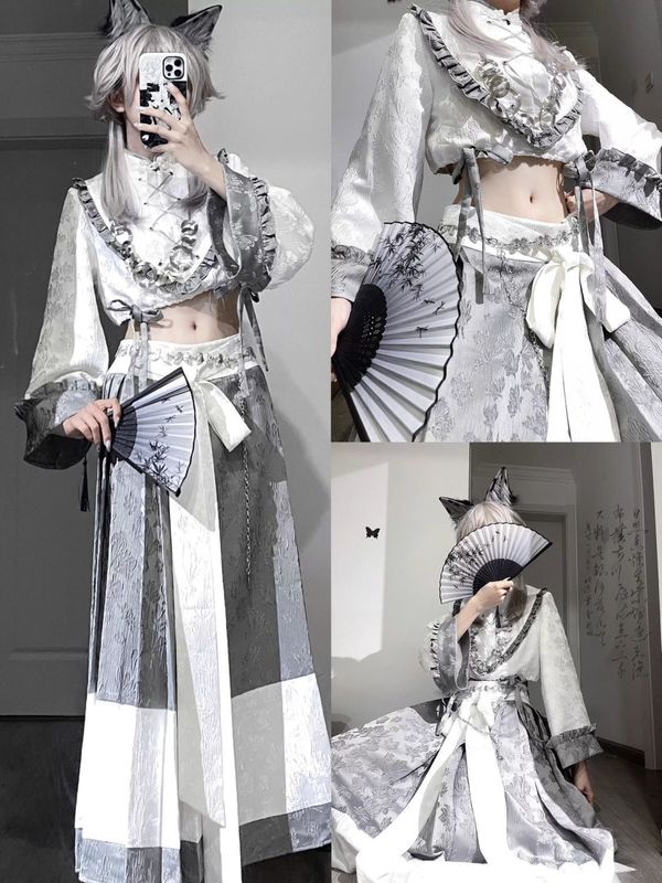 新款中华Lolita亚文化中性无性别cos穿搭暗黑系赛博朋克全套拍照|undefined