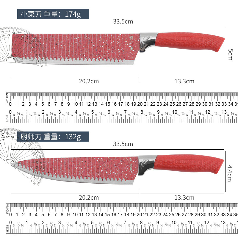 Cuchillo transfronterizo de ocho piezas cuchillo de corte doméstico cuchillo de cocinero divididor de carne combinación de cocina infantil conjunto de cuchillos de alimentos suplementarios