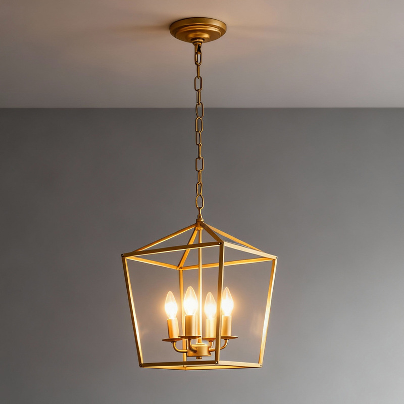 Cross-Border E-Commerce Amazon Walmart American Iron Retro Black Chandelier Farmhouse Decoration Leaning Tower Metal Lamps