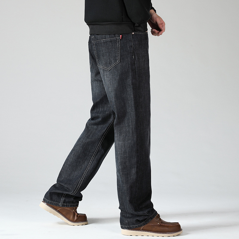 Xintang Black Jeans Men's Regular Loose Straight Wide Leg Fat Guy Plus Size Pure Cotton Non-Elastic Casual Xintang Black Jeans Men's Regular Loose Straight Wide Leg Fat Guy Plus Size Pure Cotton Non-Elastic Casual