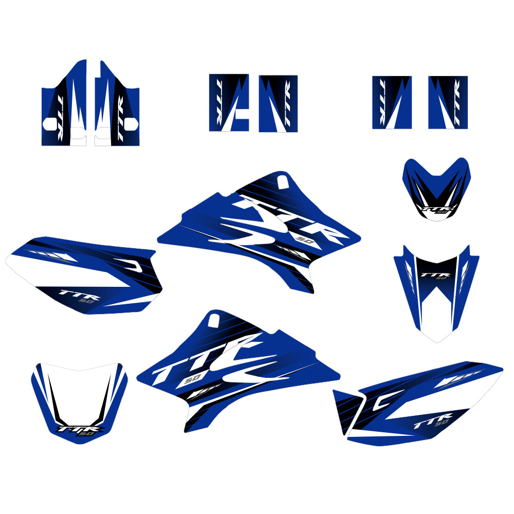 Motocicleta de fondo gráfico decalco stickers conjunto completo para Yamaha TTR50 TTR 50 06 - 15 años