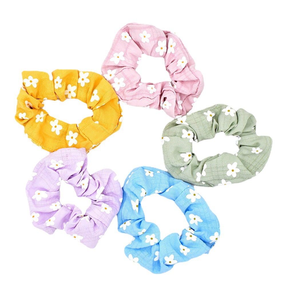 Korean Style Flower Print Fabric Hair Scrunchies display picture 7