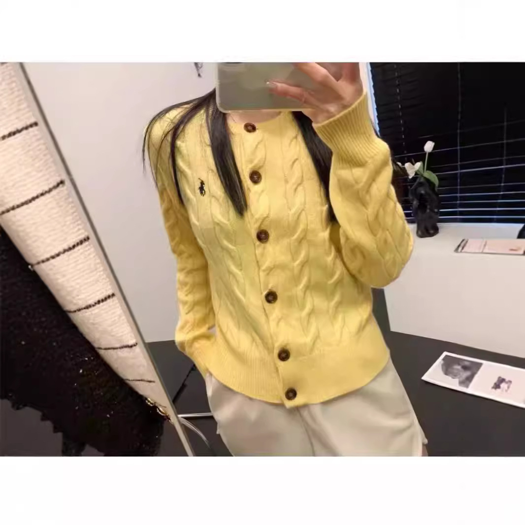 MA BIAO RALPH LAUREN 클래식 MA BIAO TWIST 새로운 로프 니트 카디건 간단한 패션 조커 품질 탑