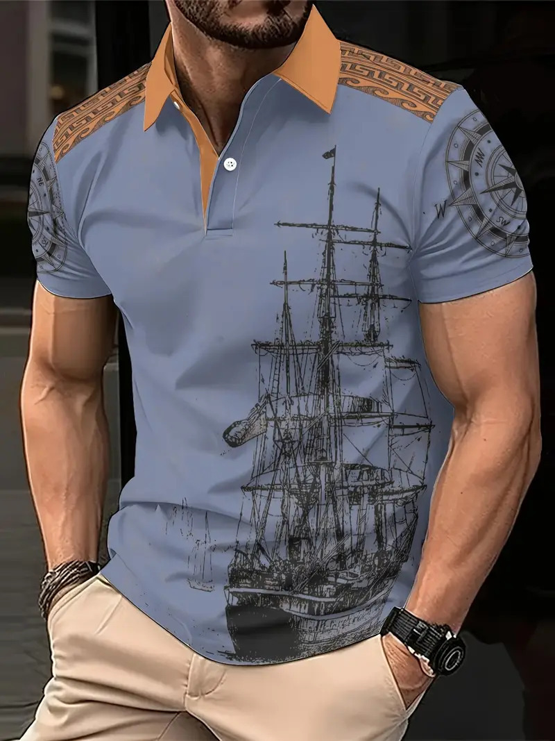 TUME primavera y verano nuevos hombres de manga corta solapa botón polo costura contraste color camisa de fondo MB13