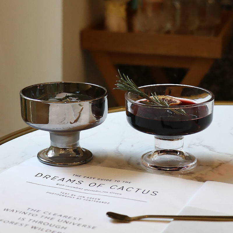 Instagram influencer round glass ice cream cone milk tea smoothie popsicle bowl juice salad dessert cup ice cream cup