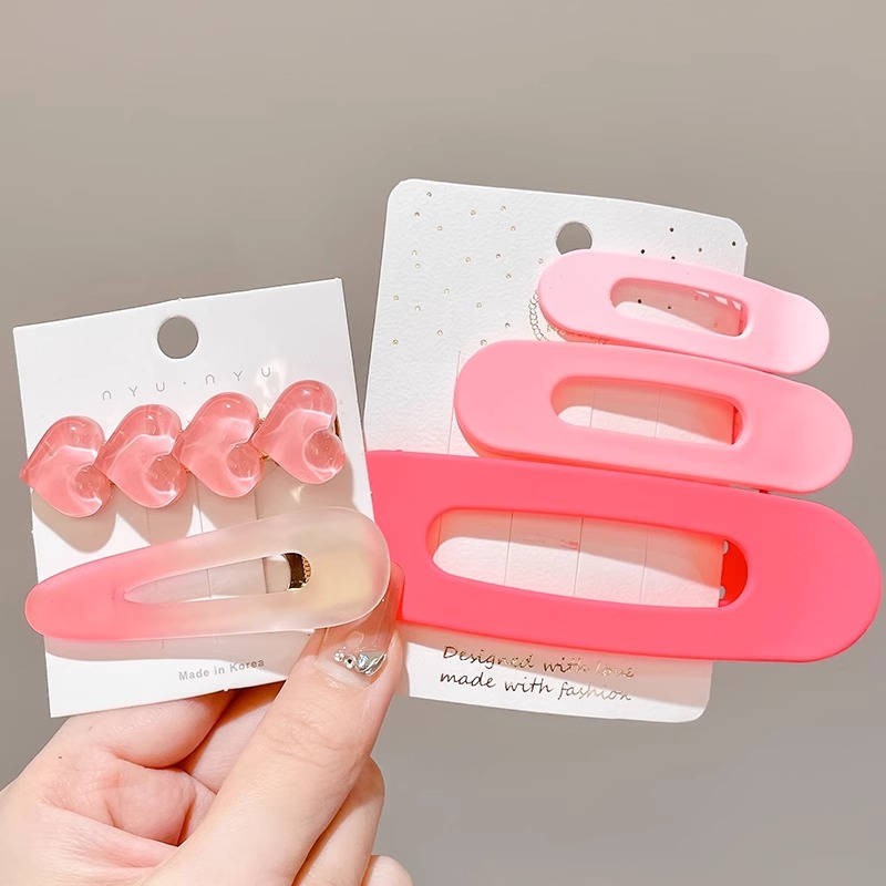 Rosa horquilla femenina 2024 Nueva horquilla BB clip frente flequillos laterales horquilla rota lindo clip de dopamina otoño