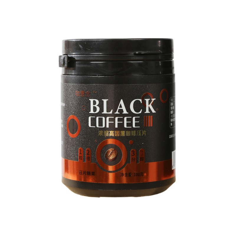 Instant Coffee Bean Candy Black Coffee Flavor Chewable Snack 100g Bottle specifications
