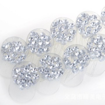 Suministro transfronterizo de pelo nupcial horquilla pin clip en forma de U diamante incrustado flor horquilla palillos cabeza accesorios 20 Caja