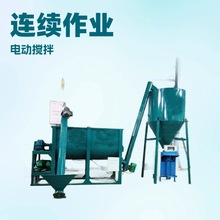 干粉砂浆连体生产线二次提升进入储料罐再进行包装连续作业