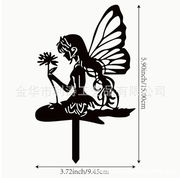 国境を越えた売れ筋の鉄の蝶の妖精壁掛けアートスタイルタンポポエルフ屋外中庭装飾装飾品|undefined
