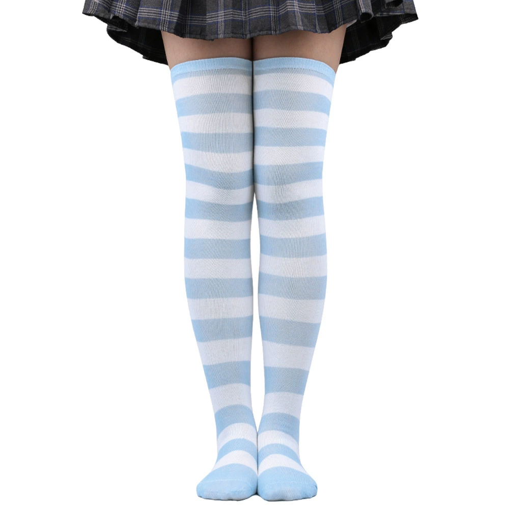 Knee-high Socks Japanese Style, Striped Cosplay & Halloween, Tube 50 cm, Polyester