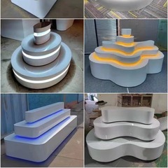 化粧品メークペイント中岛ディスプレイキャビネット香水中岛ディスプレイスタンド异形中岛台免漆板中岛棚