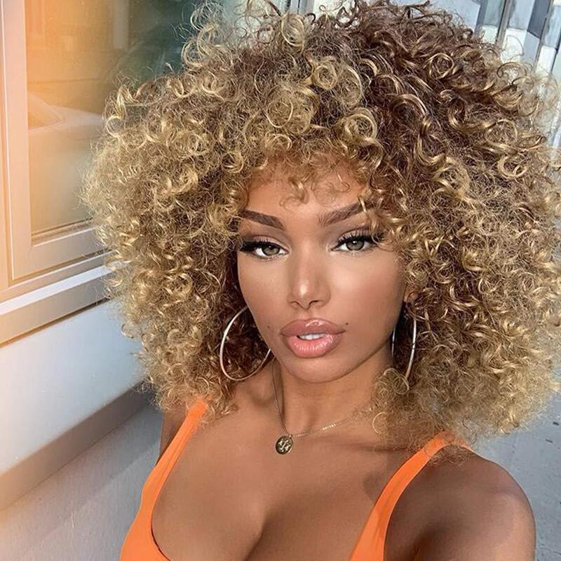 Cross-border New Wig African Explosive Head Fluffy European and American Fashion Curly Hair Amazon European Black Wig Fluffy