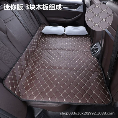 Vehicle-mounted inflatable bed | Foldable rear seat sleeping pad for - brown-mini-version-10575cm-2-inflatable-pillows-storage-bag