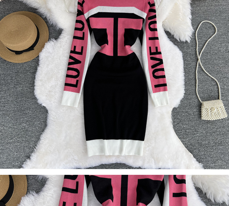 Abbigliamento Donna Abito in maglia elastica e stampata_voghion.com