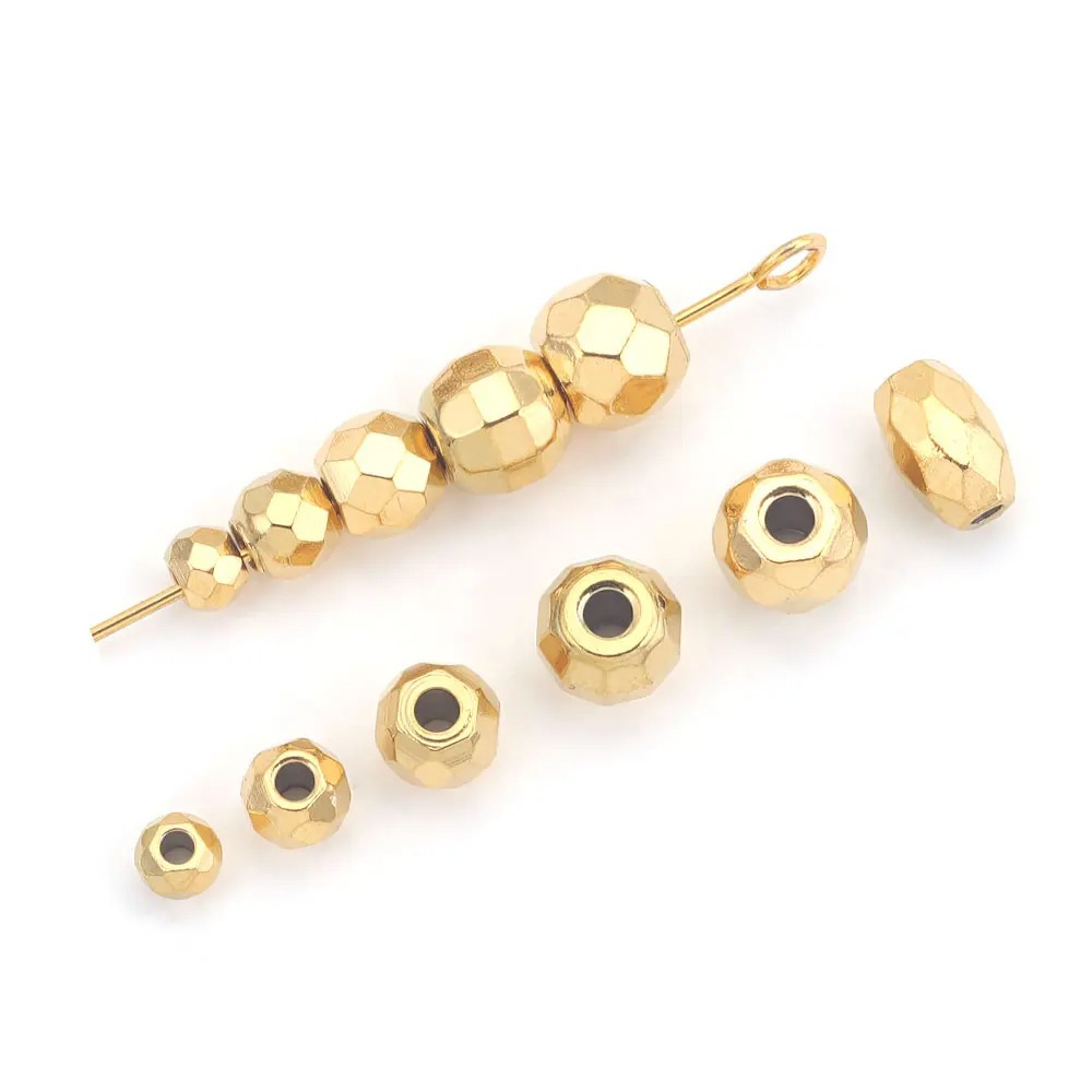 10 PCS/Package Diameter 3mm Diameter 4mm Diameter 5mm Hole 1~1.9mm Stainless Steel Geometric Solid Color Brushed Beads display picture 3