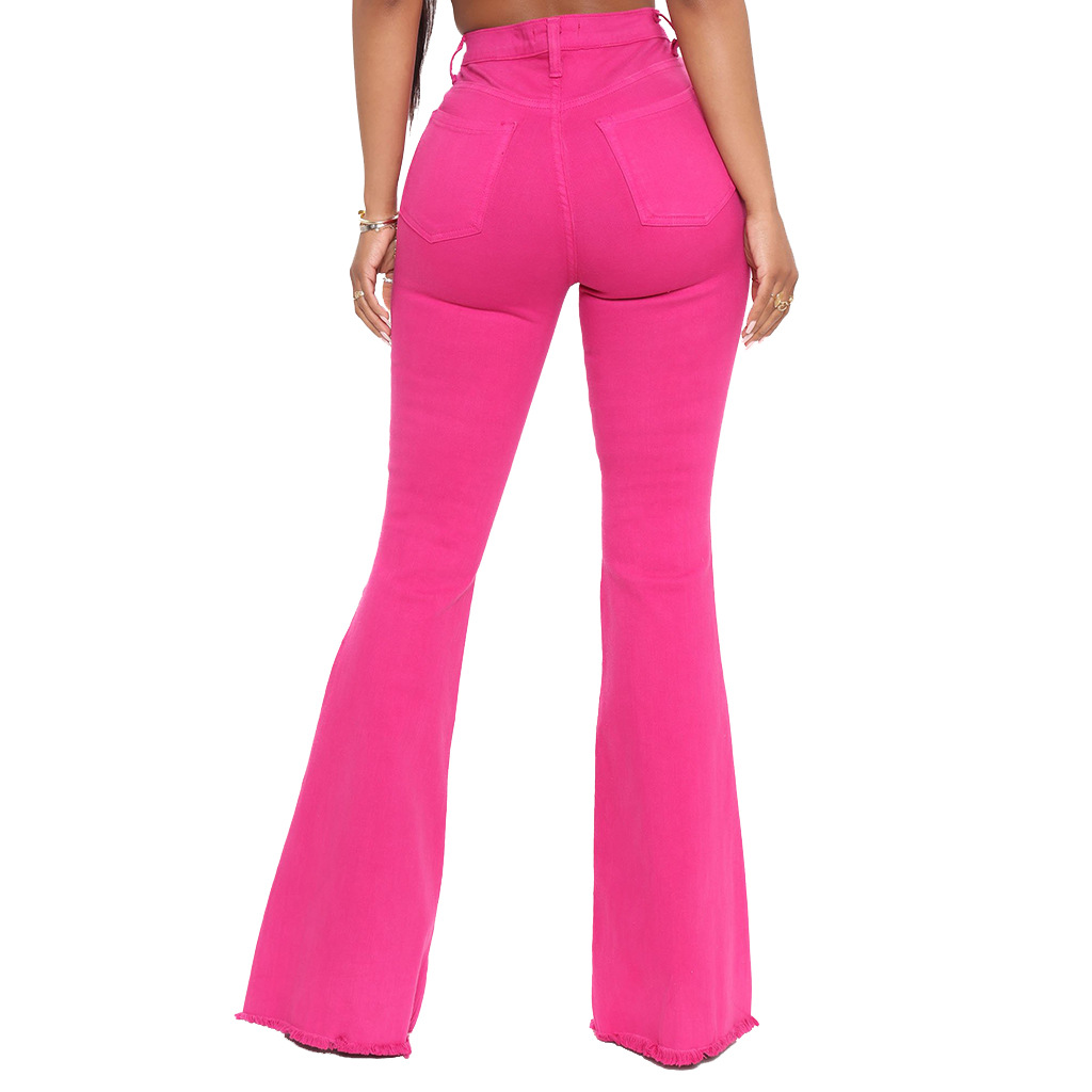 hole stretch flared jeans nihaostyles wholesale clothes NSSF88984