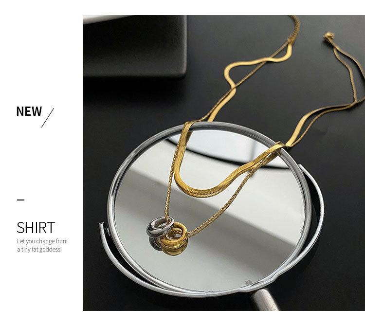 18K Real Gold Plated Plating Material 304 Stainless Steel Pendant Material Vacuum Plating Real Gold Plated 18K Silver Round 304 Stainless Steel Simple Style Waterproof Non Tarnish Titanium Pendant Necklace
