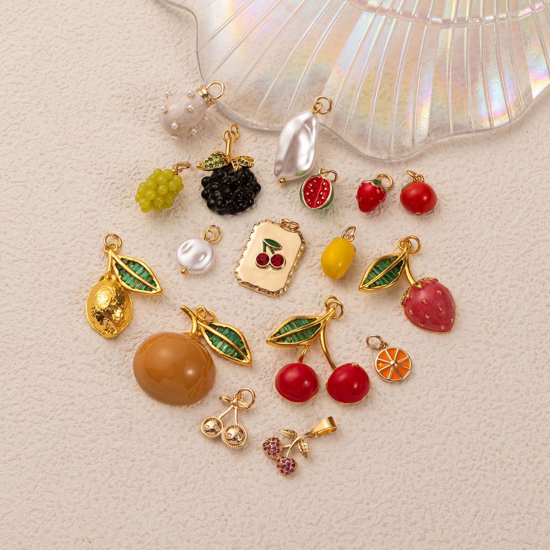 3g Weight 0.03µm Gold Plating Thickness Pendant Jewelry Making Type 14K Gold Plated Plating Material ball chain Chain Type 1 Piece Quantity Copper Material Lemon, Cherry, Fruit, Strawberry, Watermelon Pattern Cute, Simple Style Style Plating Craft 1 Piece Copper 14K Gold Plated Lemon Cherry Fruit Polished Pendant DIY Jewelry Accessories 18