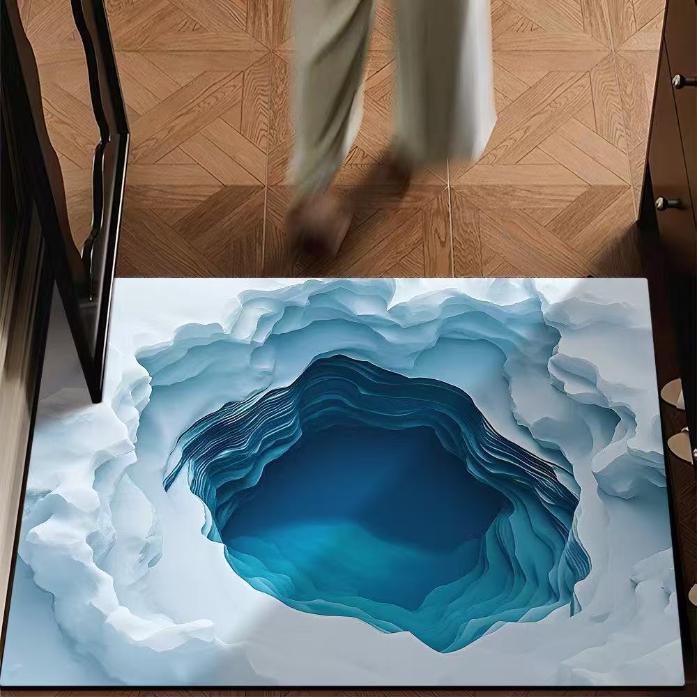 3d Illusion Bathroom Rug Soft Diatomite Chenille Non-slip Mat_voghion.com