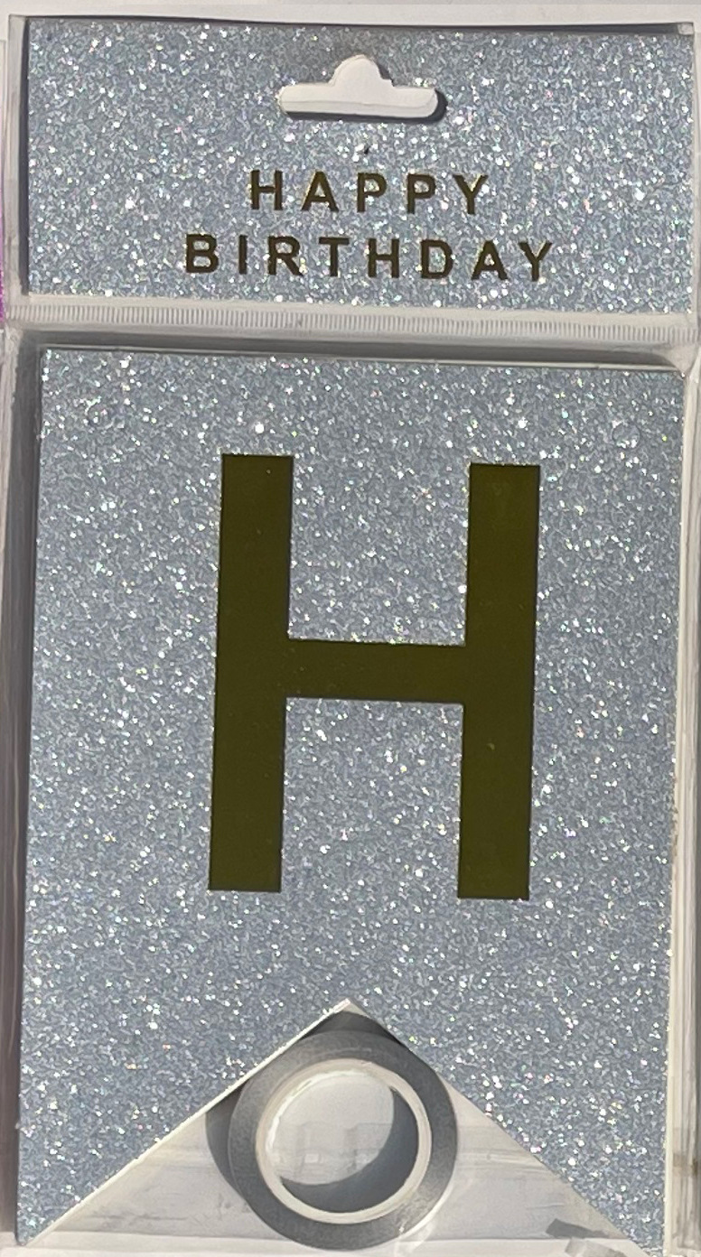 HAPPY BIRTHDAY fiesta de cumpleaños en inglés diseño diagonal de bandera de cola de mermaid letras banderas de color