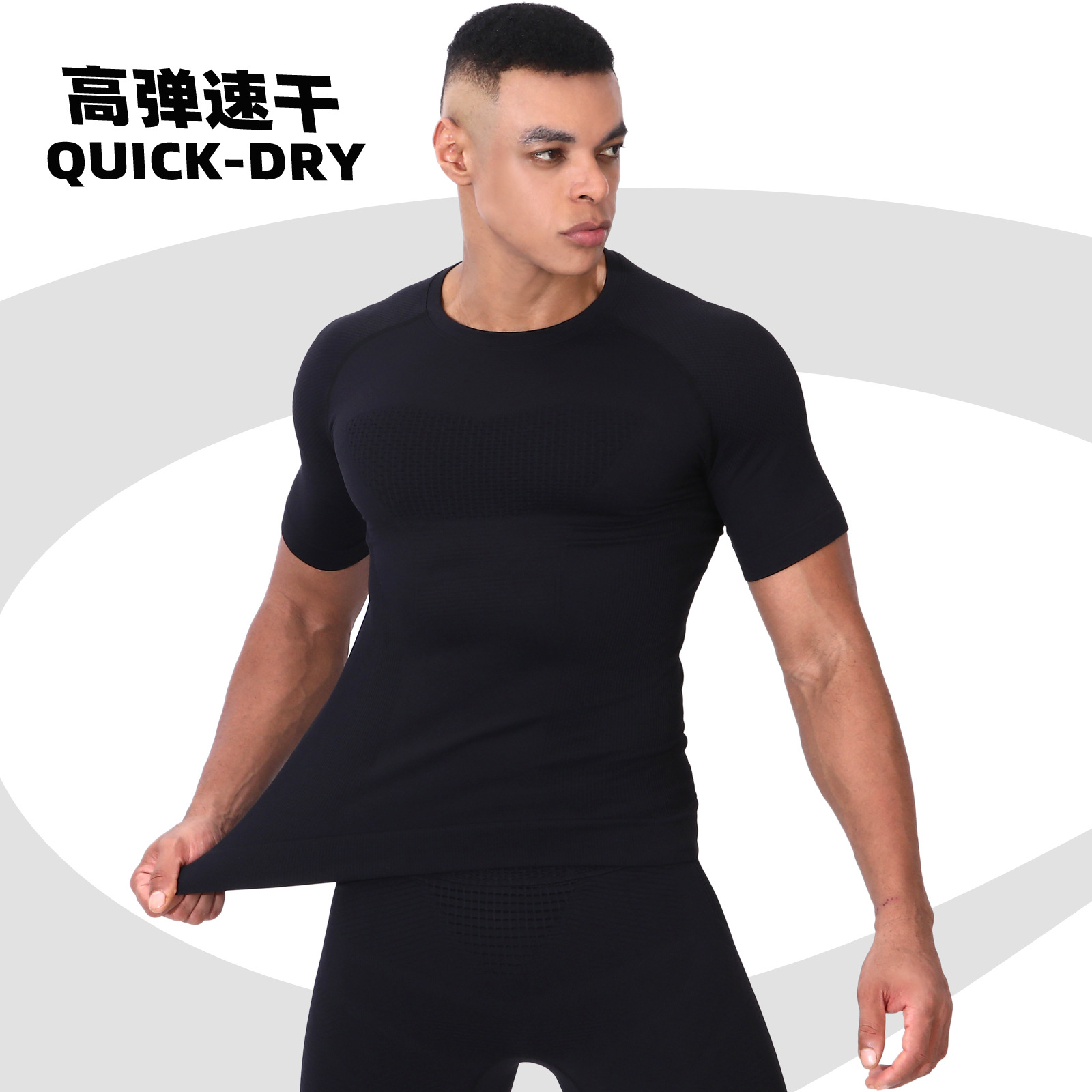 Ropa de ejercicios profesional sin costuras camiseta deportiva de mangas cortas para hombres de verano entrenamiento de carrera secado rápido compresión apertado chaqueta al aire libre