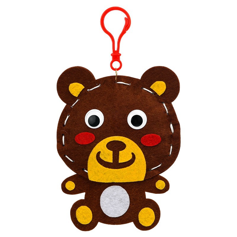 Creativo hecho a mano de dibujos animados animal colgante material de fabricación de bricolaje regalo de jardín de infantes juguetes no tejidos para niños al por mayor
