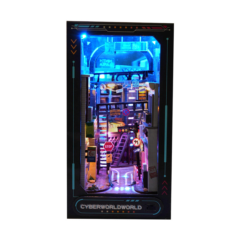 Tianyu DIY Cottage TC36 futuro cercano Saibo estilo punk ensamblado a mano creativo tridimensional soporte de libro modelo adornos