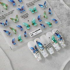 TENSOR New Technology 5D Thin and Flexible 3D Nail Art Sticker Back Glue Nail Decor TS-2407 Chrysalis to Butterfly