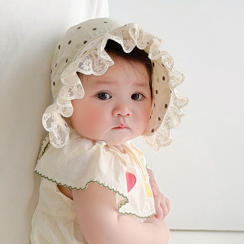 Sombrero de bebé coreano, sombrilla de bebé femenina de primavera y verano, protector solar, sombrero de palacio, luna pequeña, protector de edad, sombrero de placenta de fontanela, sombrero de sol, marea