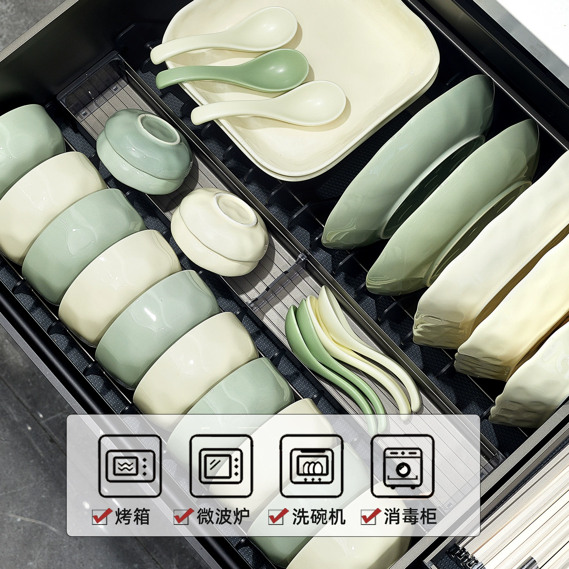 Sensual bowl set household bowl 2024 new ceramic bowl combination chopsticks move underglaze colored cream tableware