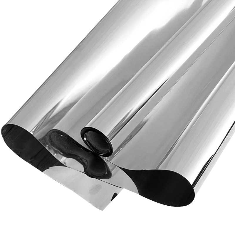Papel de regalo impermeable del ramo de flor directa de la fábrica de papel de arte reflexivo brillante del papel de regalo del metal del papel de plata de la cara del espejo