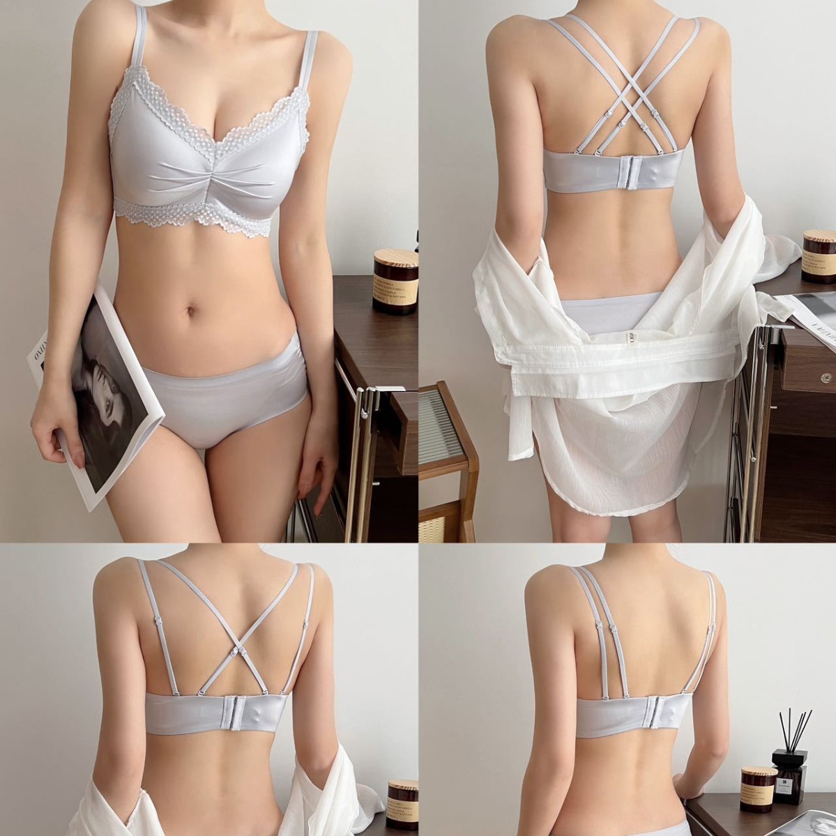 Venta directa de fábrica Comercio electrónico transfronterizo Sudeste de Asia Vietnam Tailandia Damas Sencillo sin costuras Sensación de recogida lateral sujetador