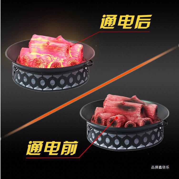 式婚庆仿真碳火盆道具充电插电火盆跨马鞍创意布置结婚喜庆灯具