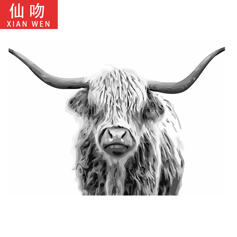 新款 钻石画外贸 5d满钻 diy 牛  动物客厅装饰画 油画