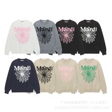现货韩国潮牌mardi毛衣圆领羊毛绒混纺针织小雏菊金高银2025同款