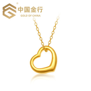 China gold line 999 gold hollow love pendant 3D hard Gold love clavicle chain necklace women a generation of hair
