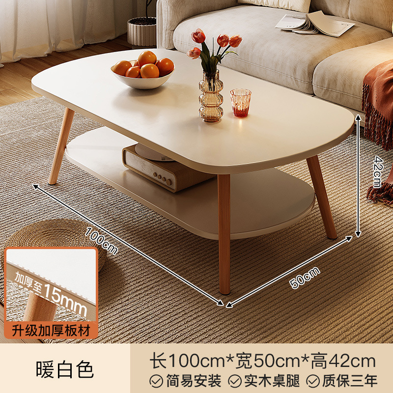 Mesa de centro Sala de estar Mesa de doble capa para el hogar Mesa lateral de sofá Casa de alquiler de apartamento pequeño nórdico simple Mesa de centro Balcón Mesa de té