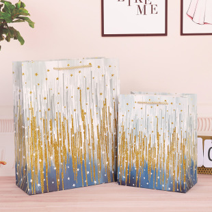 Spot new gold powder handbag flower bouquet packaging gift bag hand carrying white cardboard gift bag paper